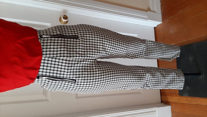 Black Gingham Cigarette Pants