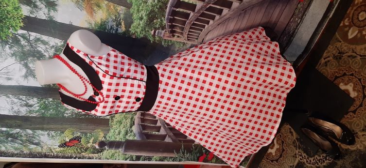 ONE OF's - Retro Red and White Gingham Swing Dress