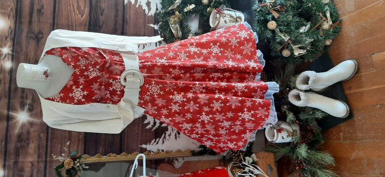 Retro Red Snowflake Swing dress