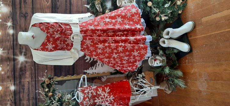 Retro Red Snowflake Swing dress