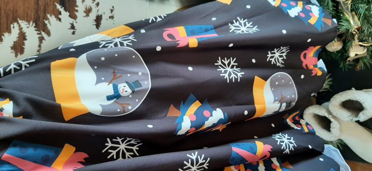 Retro Xmas Back Present/Snowflake/Snowman Swing dress