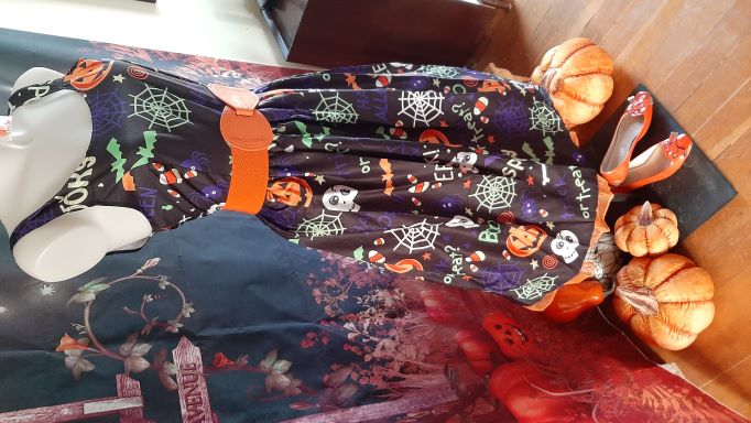 Retro Halloween Pumpkin Faces (Sleeveless) Swing Dress