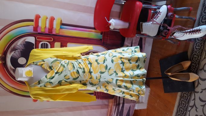 "Banned Retro" Lagoon Lemon Dress