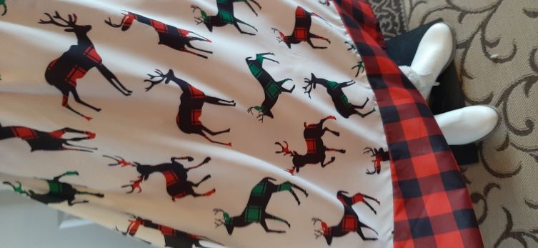 Xmas - White/Red/Green/Black Deer Swing Dress