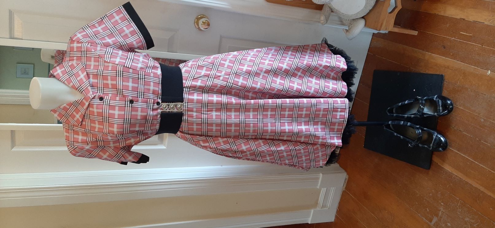 Pink Plaid Shirt Swing Dress