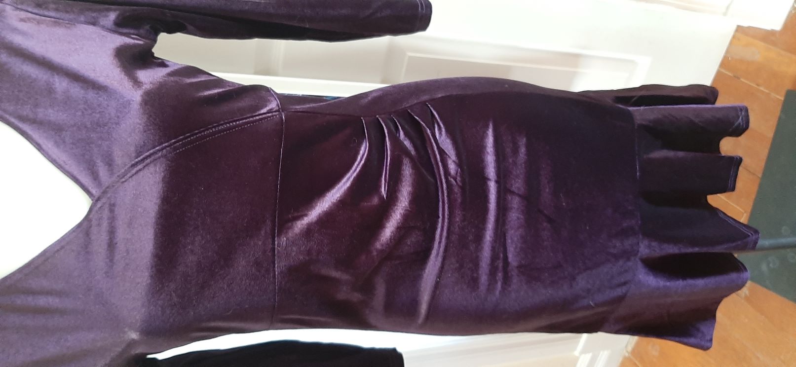 Purple Velvet Mermaid Wiggle Dress