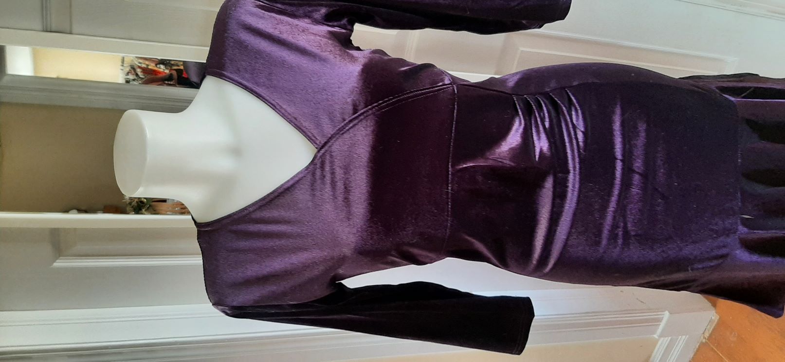 Purple Velvet Mermaid Wiggle Dress