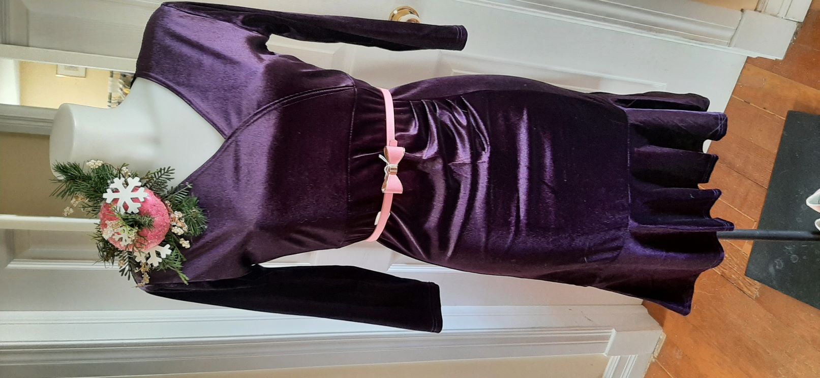 Purple Velvet Mermaid Wiggle Dress