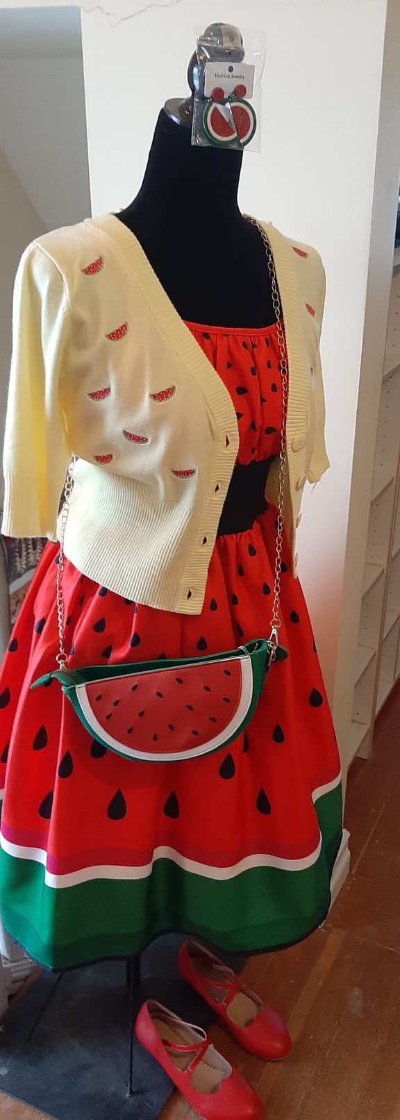 Retro Watermelon Swing Dress