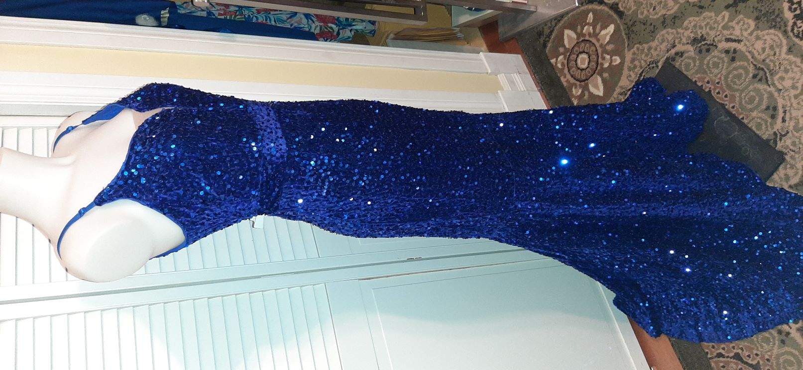 Royal Blue Sequin Mermaid Long Gown