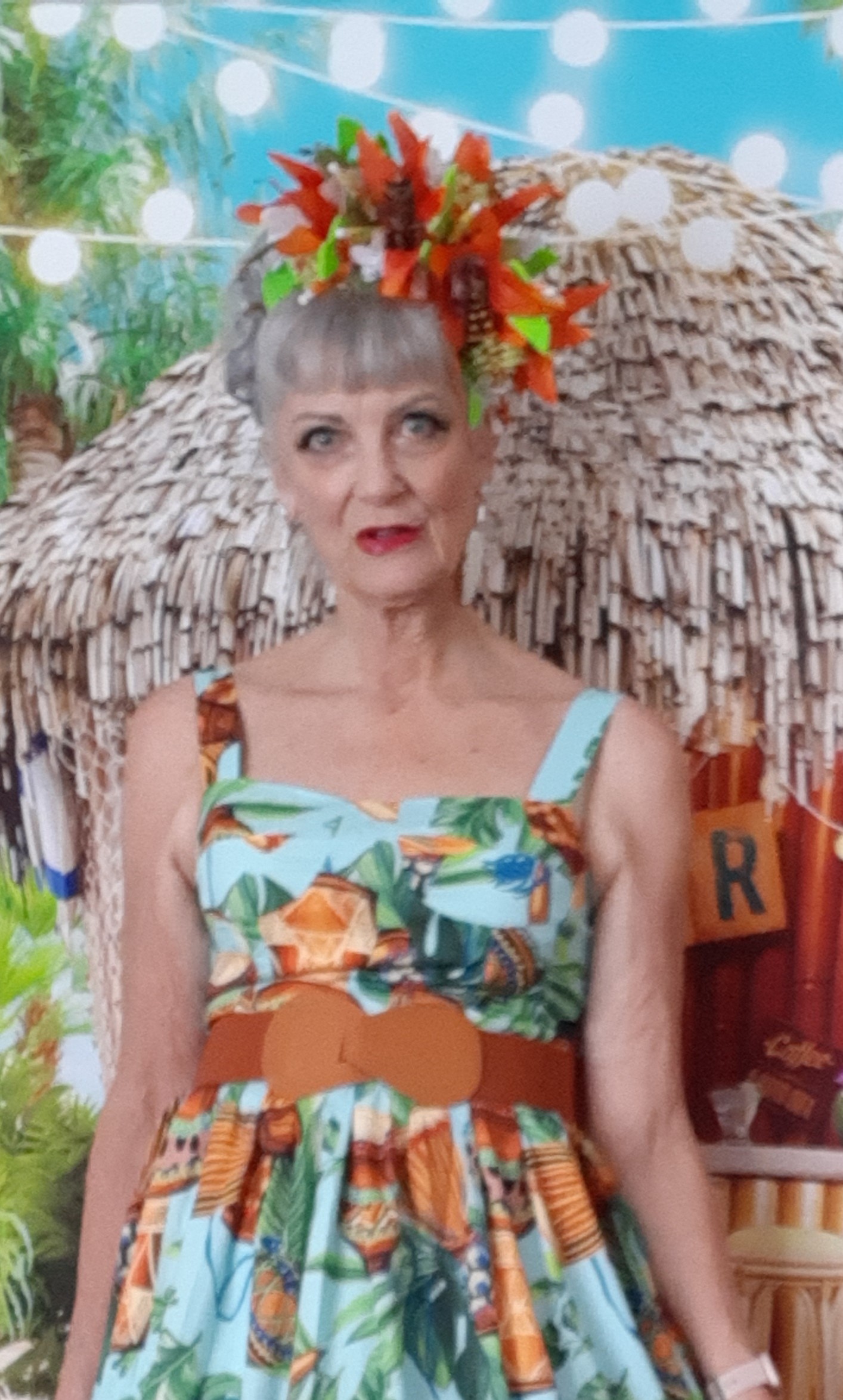 Retro Tiki Drums Maxi Dress