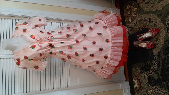 Strawberry Pink Chiffon Overlay Dress