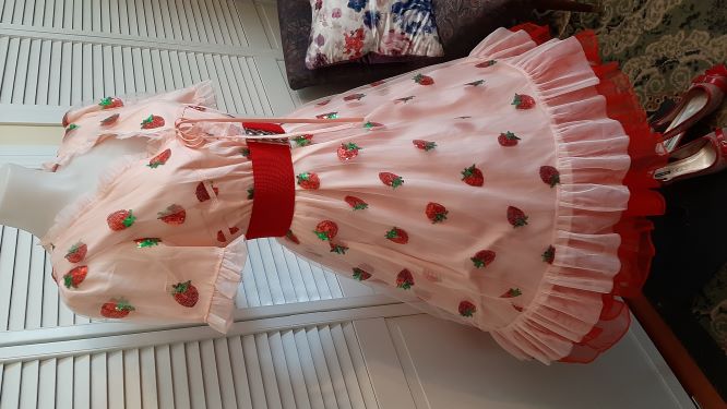 Strawberry Pink Chiffon Overlay Dress