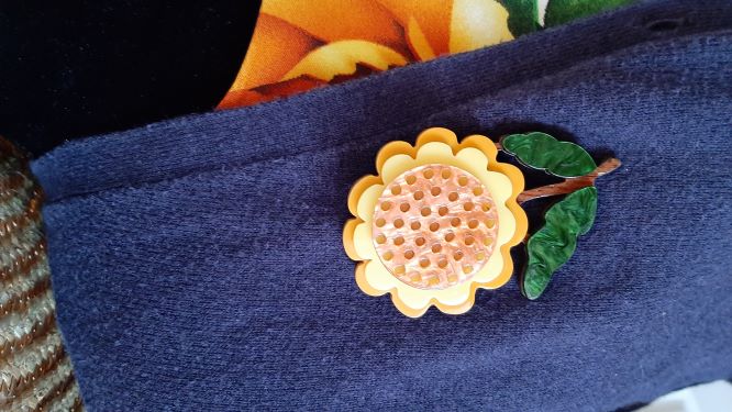 Sunflower Acrylic Brooch