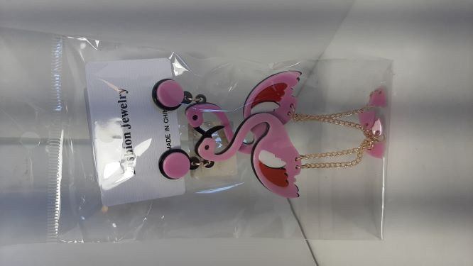 Pink Flamingo Peirced Earrings