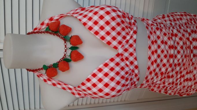 ONE OF's - Retro Red Gingham High Waisted 2 Piece Swimsuit