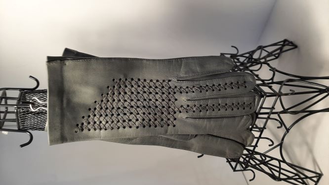 Dark Gray Leather Gloves 