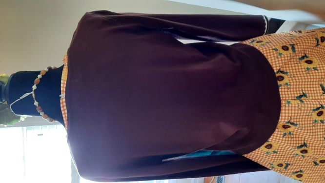 Chocolate Brown Button Up Cardigan with White Trim