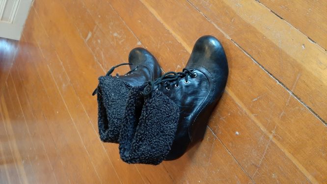 Black Wedged Ankle Booties