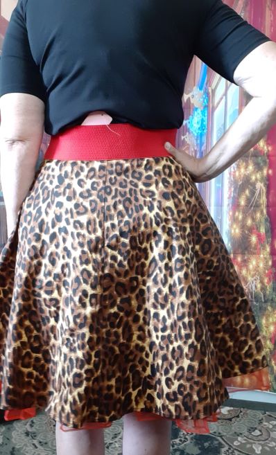 Retro Leopard Print Swing Skirt