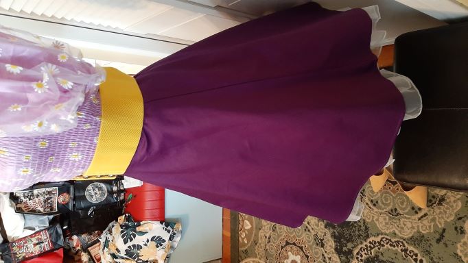 Retro Purple Solid Coloured Swing Skirt