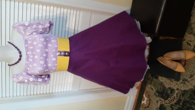 Retro Purple Solid Coloured Swing Skirt