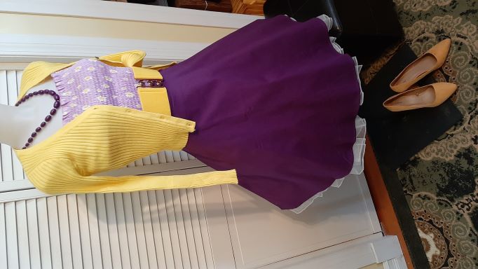 Retro Purple Solid Coloured Swing Skirt