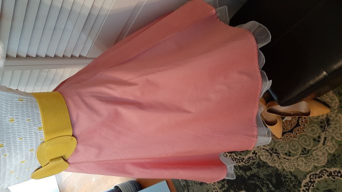 Retro Light Pink Solid Coloured Swing Skirt