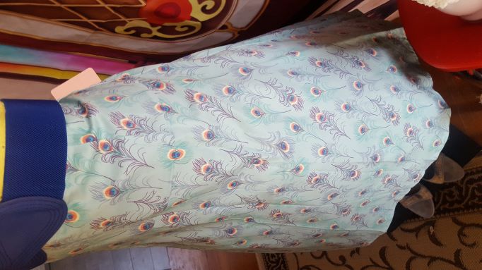 "Banned Retro" Light Blue Peacock A-Line Skirt