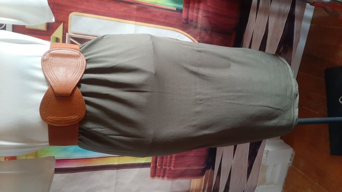 Retro Style Army Green Pencil Skirt