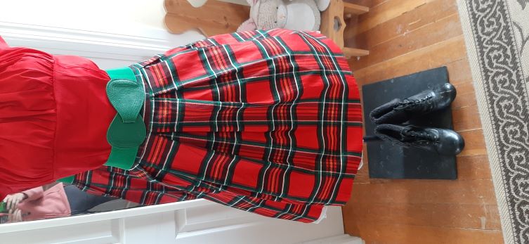 Red Plaid Swing Skirt