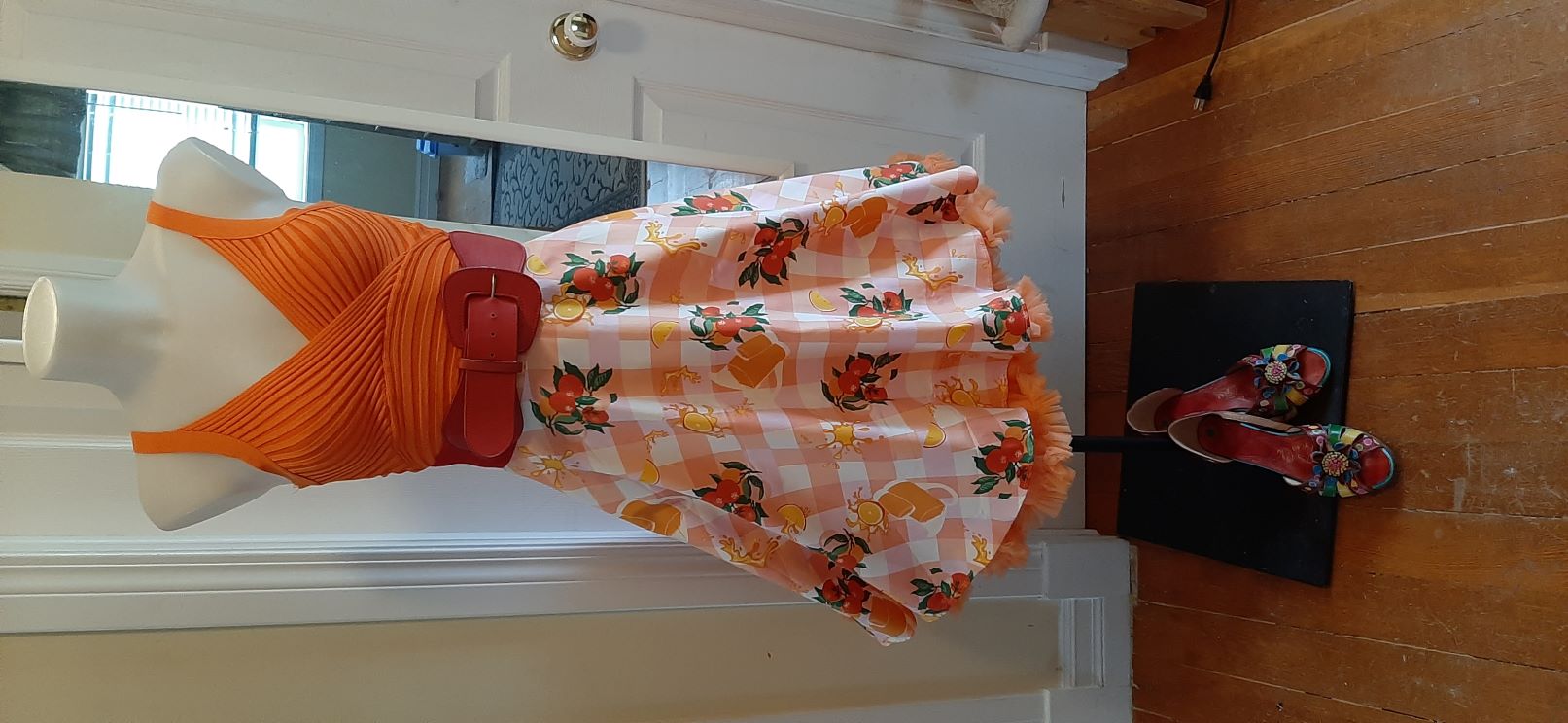 Orange Citrus Swing Skirt