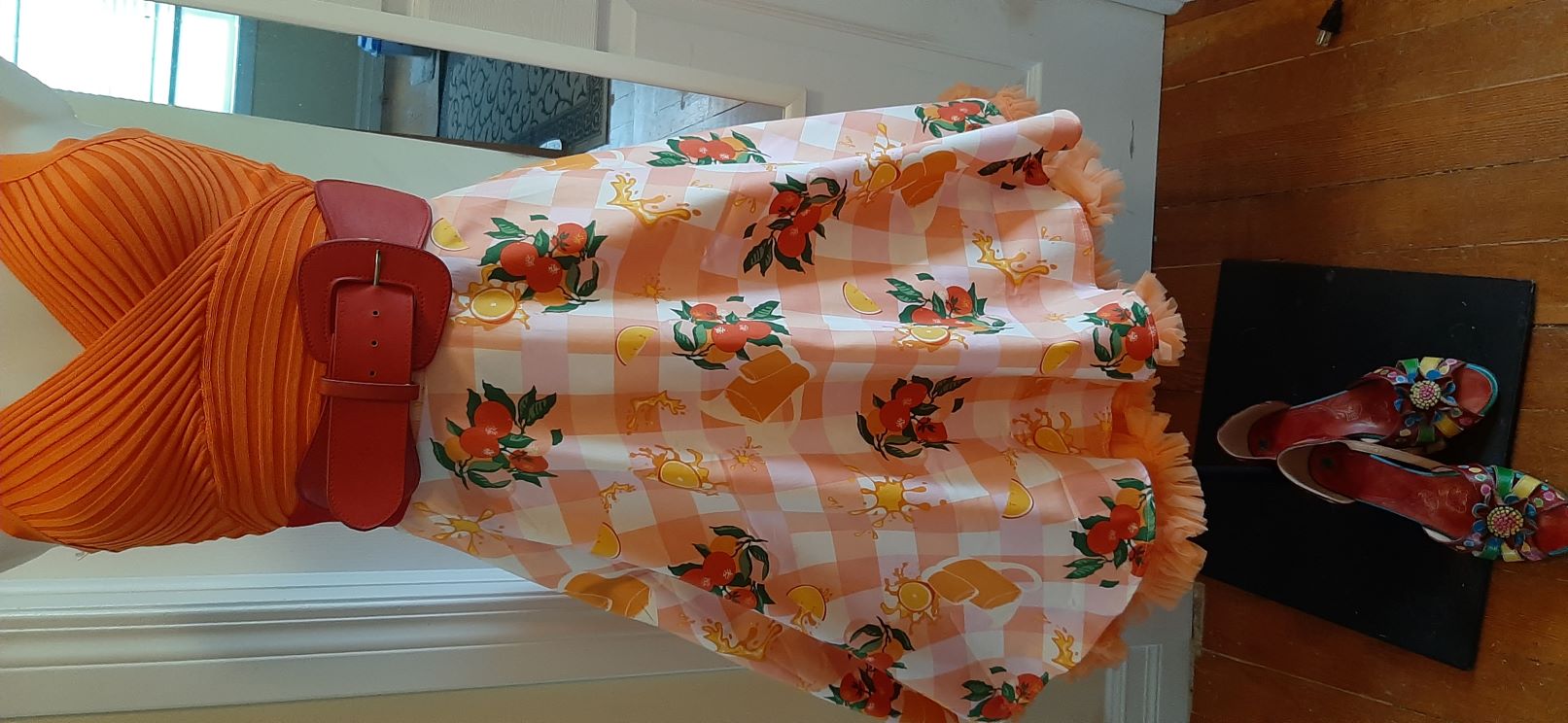 Orange Citrus Swing Skirt