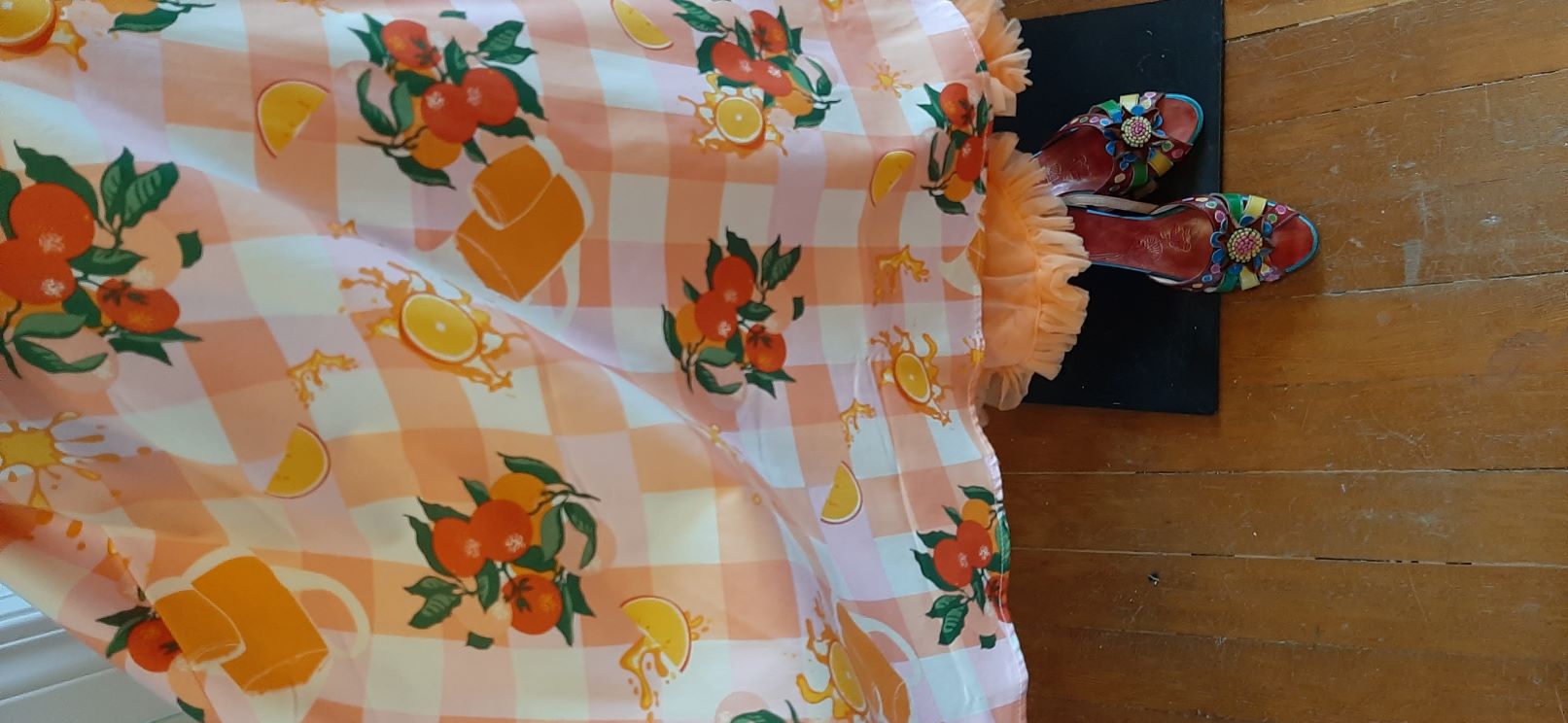 Orange Citrus Swing Skirt