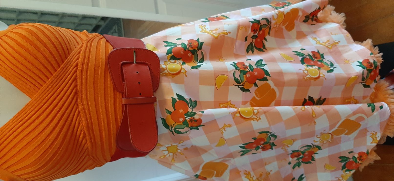 Orange Citrus Swing Skirt