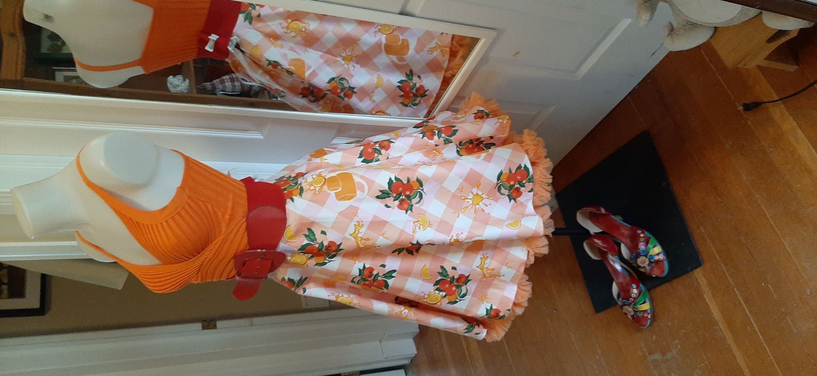 Orange Citrus Swing Skirt