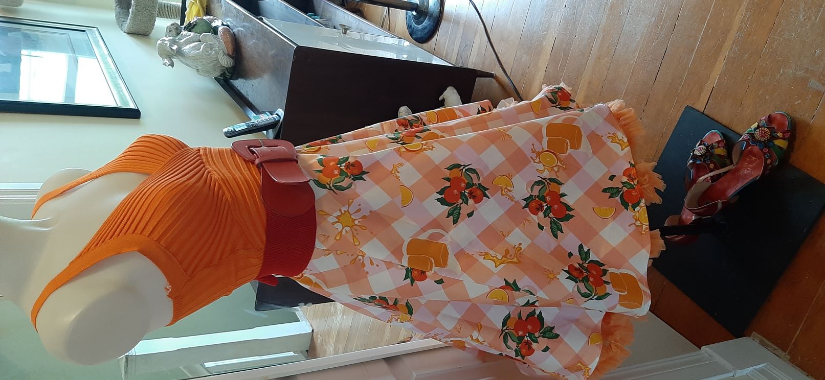 Orange Citrus Swing Skirt