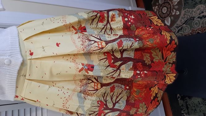 Autumn Swing Skirt with Squirrel print