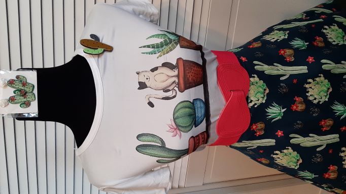 White Cactus Themed T-shirt