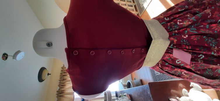 ONE OF's - "Banned Retro" Teardrop Burgandy Keyhole Top