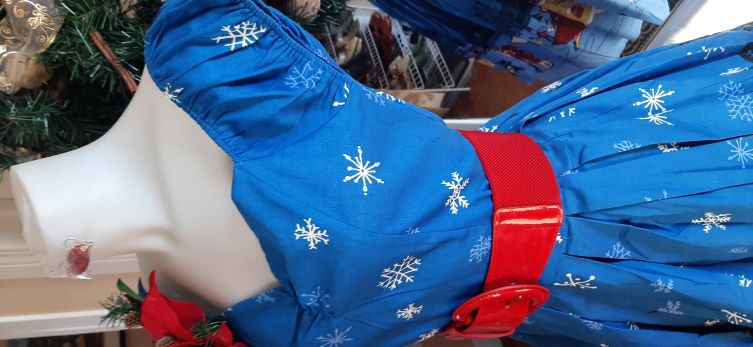 "Banned Retro" Blue Romance Lives Snowflake Top